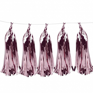 Гирлянда Тассел кисточка Сиреневый Металлик 35х12см 10листов 1уп фотография