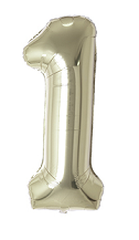 MB Цифра 1 (40"/102 см) Белое золото White gold 1шт