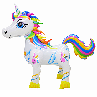 В Ходячая фигура (65"/165 см) Единорог радужный 1шт