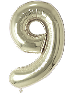 MB Цифра 9 (40"/102 см) Белое золото White gold 1шт