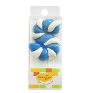 Свеча Цифра 5 Леденец Голубой 4,8см фотография