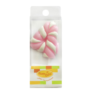 Свеча Цифра 4 Леденец Розовый 4,8см 1шт фотография