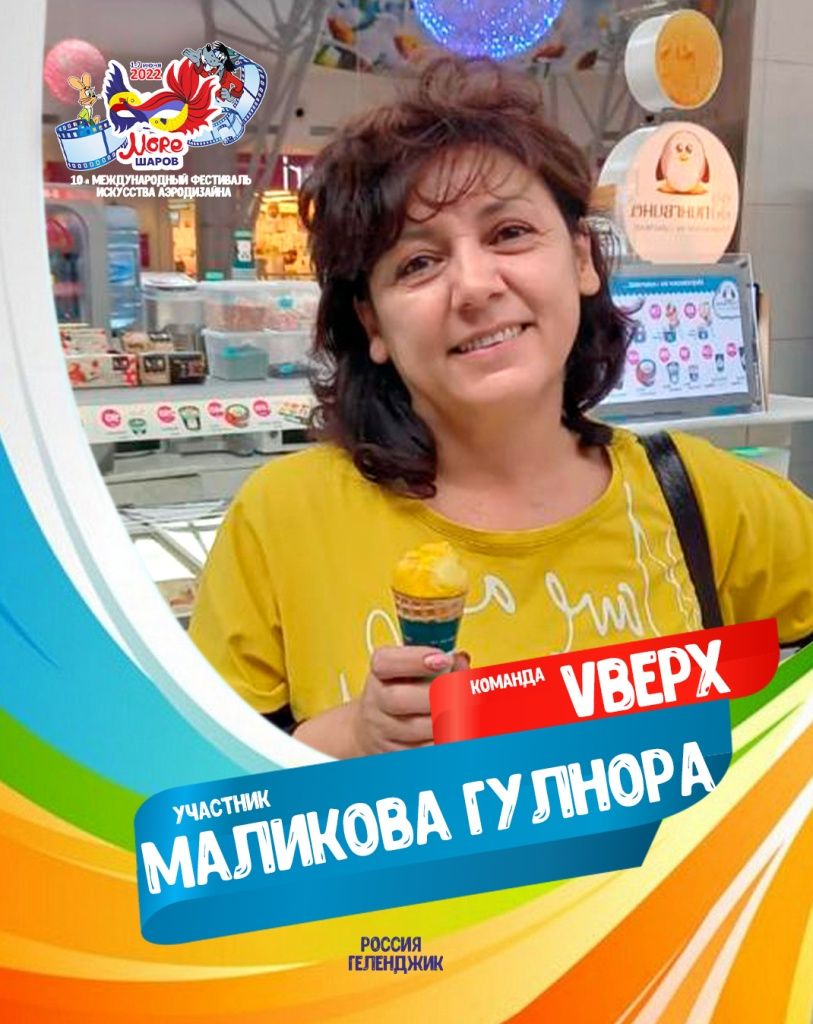Маликова Гулнора участник профессиональной команды "Vверх" фестиваля искусства аэродизайна "Море Шаров 2022"