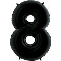 Г Цифра 8 (40"/102 см) Черный Black Пастель 1шт в интернет магазине Праздникмастер