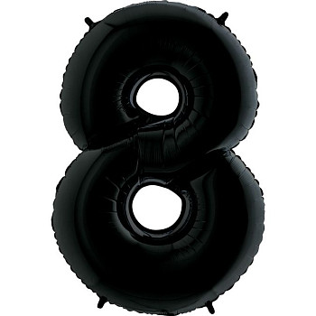 Г Цифра 8 (40"/102 см) Черный Black Пастель 1шт