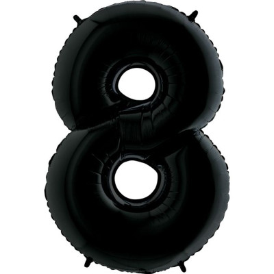 Г Цифра 8 (40"/102 см) Черный Black Пастель 1шт в интернет магазине Праздникмастер