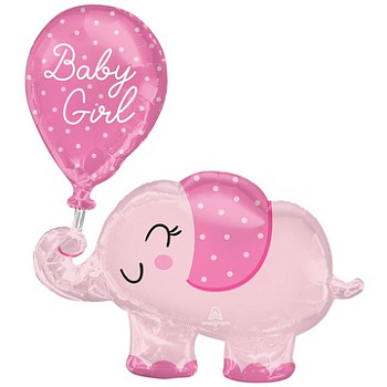 А Фигура (31"/78 см) Слоник розовый BABY GIRL 1шт