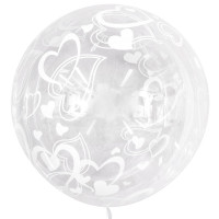 F Bubble Deco (18''/46 см) Воздушные сердца Прозрачный 1шт