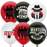 M Шар (12"/30 см) Ганстерская вечеринка Ассорти Пастель 2цв 2ст 25шт Globos Payaso продажа в интернет - магазине ПраздникМастер