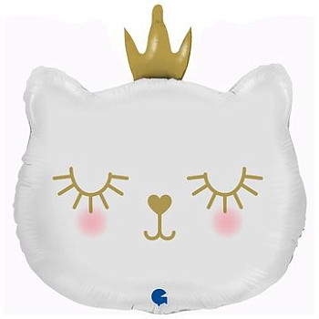Г Фигура (26''/66 см) Голова Котенок Принцесса Белая 1шт