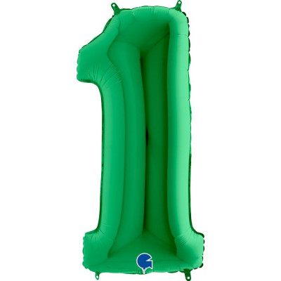Г Цифра 1 (40''/102 см) Зеленый Green 1шт в интернет магазине Праздникмастер