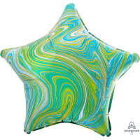 А Звезда (19"/48 см) Морская волна Blue Green Мрамор 1шт в интернет магазине Праздникмастер