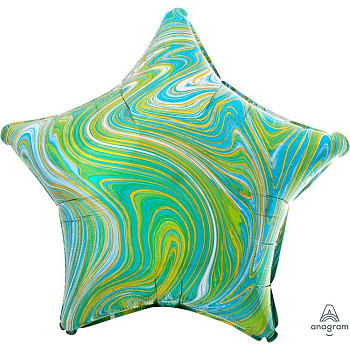 А Звезда (19"/48 см) Морская волна Blue Green Мрамор 1шт