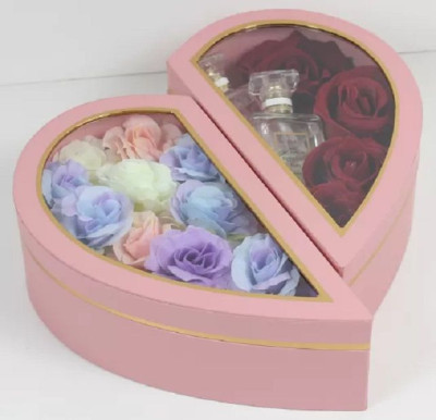Коробка Сердце Половинка целого Розовый 29,7x26x8см 1шт