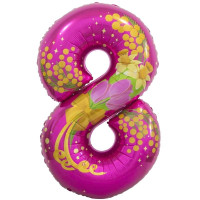 F Цифра 8 (34''/86 см) 8 марта Фуше 1шт в интернет магазине Праздникмастер