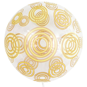 F Bubble Deco (20''/51 см) Золотые круги Прозрачный 1шт