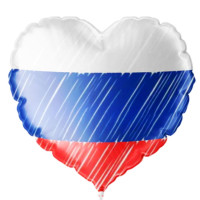 ПМ Сердце (18''/46 см) Флаг России штрихи 1шт в интернет магазине Праздникмастер