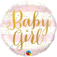 П Круг (18"/45 см) Baby Girl Полосы розовые 1шт в интернет магазине Праздникмастер