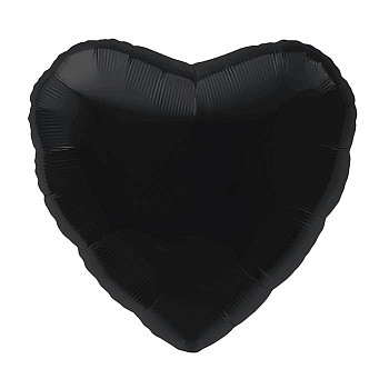 ПМ Сердце (19''/49 см) Черный Black Металлик 1шт