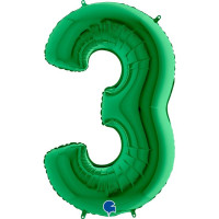 Г Цифра 3 (40''/102 см) Зеленый Green 1шт в интернет магазине Праздникмастер