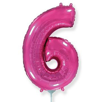 Ф Цифра 6 (16"/40 см) Фуксия Fuchsia 1шт