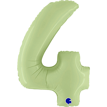 Г Цифра 4 (40''/102 см) Оливковый Olive Green Сатин 1шт
