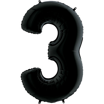 Г Цифра 3 (40"/102 см) Черный Black Пастель 1шт