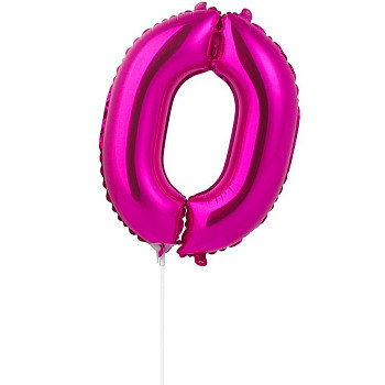 Ф Цифра 0 (16"/40 см) Фуксия Fuchsia 1шт