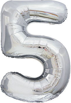 ПМ Цифра 5 (32"/81 см) Серебро 1шт