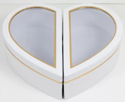 Коробка Сердце Половинка целого Белый 29,7x26x8см 1шт