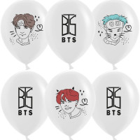 ДБ Шар (12''/30 см) K-POP BTS Белый Пастель 2цв 2ст 25шт ДОН БАЛЛОН продажа в интернет - магазине ПраздникМастер