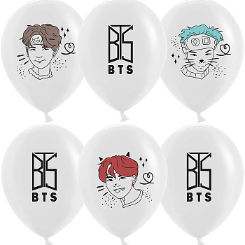 ДБ Шар (12''/30 см) K-POP BTS Белый Пастель 2цв 2ст 25шт
