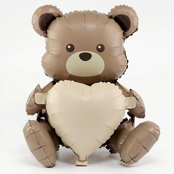 F Фигура (26"/66 см) AIR Сливочный мишка с сердцем 1шт