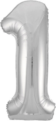 ПМ Цифра 1 (38''/97 см) Slim Серебро 1шт в интернет магазине Праздникмастер