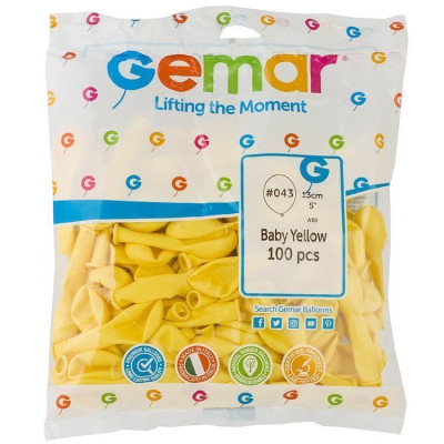 И Шар (5"/13 см) Нежно-желтый (43) Baby Yellow Пастель 100шт продажа в интернет - магазине ПраздникМастер