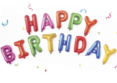 F Мини-надпись (16''/41 см) Happy Birthday Ассорти 1шт в интернет магазине Праздникмастер