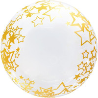 F Bubble Deco (20''/51 см) Золотые звезды 1шт