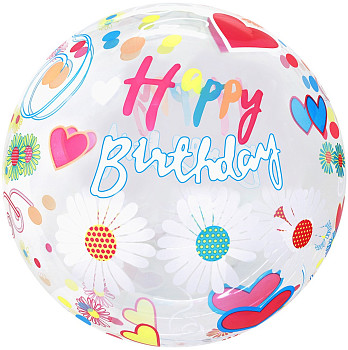 F Bubble Deco (20''/51 см) С ДР цветы Прозрачный 1шт