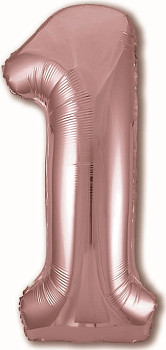 Р Цифра 1 (40''/102 см) Slim Розовое золото 1шт