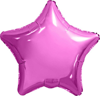 Р Звезда (18"/46 см) Розовый Pink Металлик 1шт