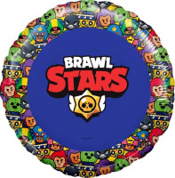 Р Круг (18"/46 см)  Brawl Stars Звездные бойцы дизайн №3 Синий 1шт в интернет магазине Праздникмастер