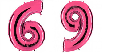 Г Цифра 6/9 (40"/102 см) Розовый Pink 1шт в интернет магазине Праздникмастер