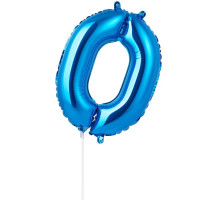 Ф Цифра 0 (16"/40 см) Синий Blue 1шт в интернет магазине Праздникмастер
