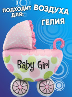 ПМ Мини-фигура (16''/41 см) Коляска для девочки с клапаном 1шт в интернет магазине Праздникмастер