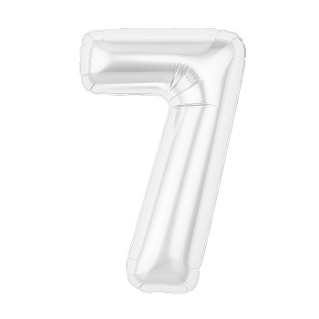 Р Цифра 7 (40''/102 см) Slim Белый блеск 1шт