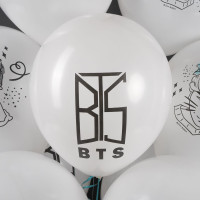 ДБ Шар (12''/30 см) K-POP BTS Белый Пастель 2цв 2ст 25шт ДОН БАЛЛОН продажа в интернет - магазине ПраздникМастер