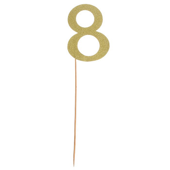 Топпер Цифра 8 Золото 1шт