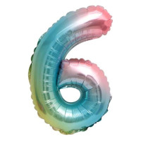 ПМ Цифра 6/9 (32"/81 см) Нежная радуга Градиент/Надув воздухом 1шт в интернет магазине Праздникмастер