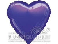 А Сердце (18"/46 см) Фиолетовый Purple Металлик 1шт в интернет магазине Праздникмастер