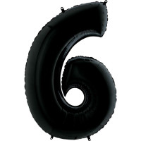 Г Цифра 6/9 (40"/102 см) Черный Black Пастель 1шт в интернет магазине Праздникмастер